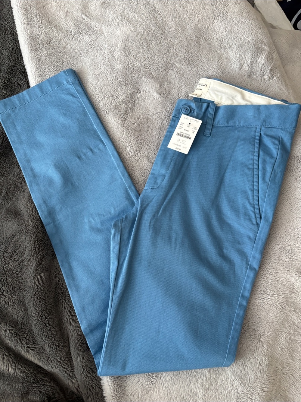 NWT Boys Medium Blue Chino Pants Skinny Fit Size 16